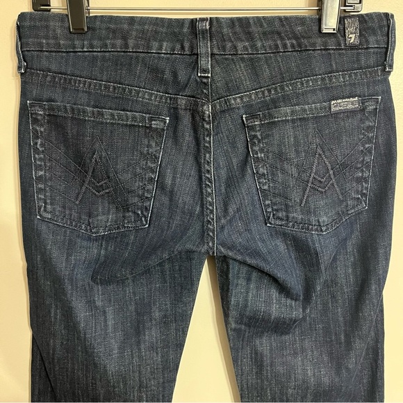 7 For All Mankind The Lexie Women's 27 Petite Dark Wash Blue Denim Bootcut Jean - Picture 9 of 9
